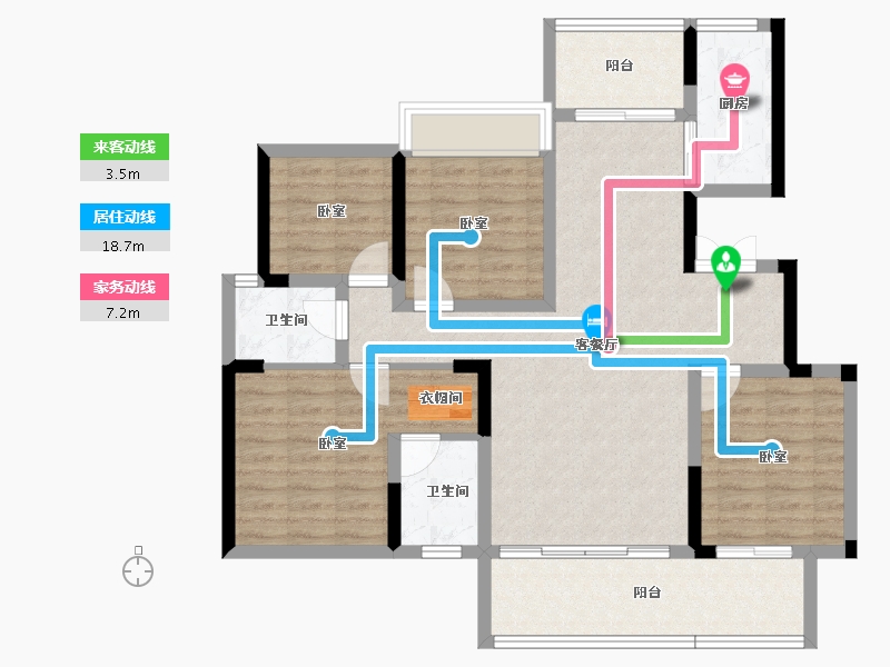 湖北省-黄冈市-万景楚园-99.35-户型库-动静线