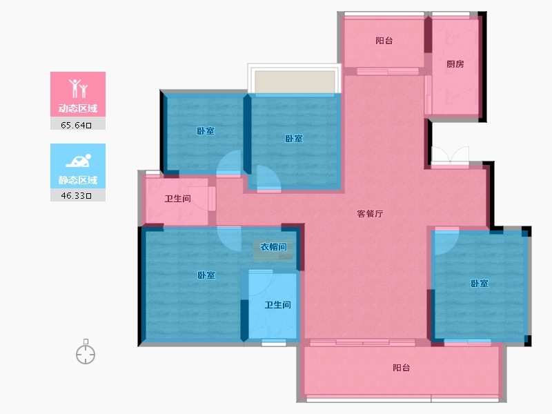 湖北省-黄冈市-万景楚园-99.35-户型库-动静分区