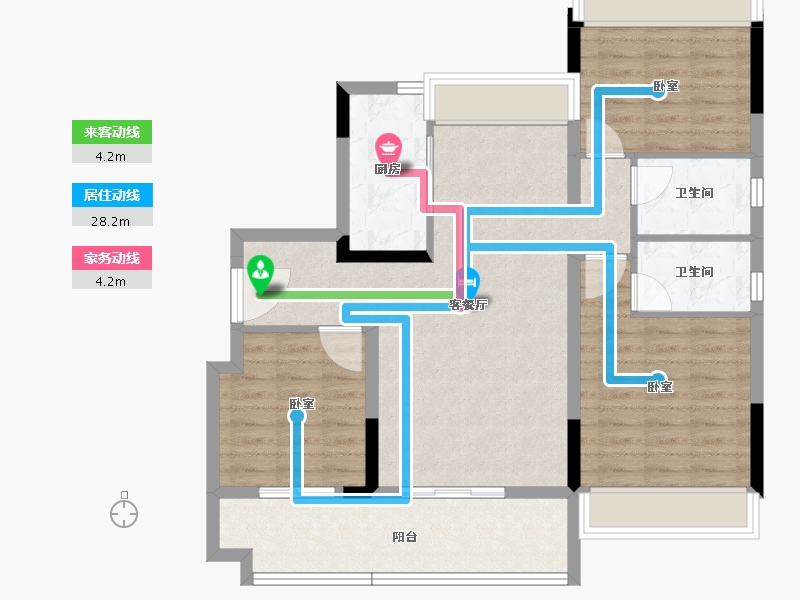 湖北省-孝感市-应城碧桂园·云玺-91.33-户型库-动静线