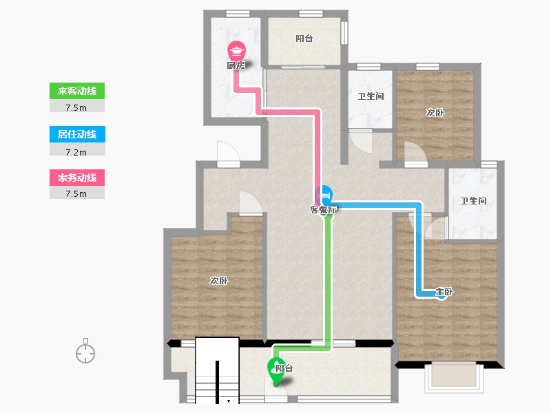 山东省-临沂市-元沃·御景苑-107.00-户型库-动静线