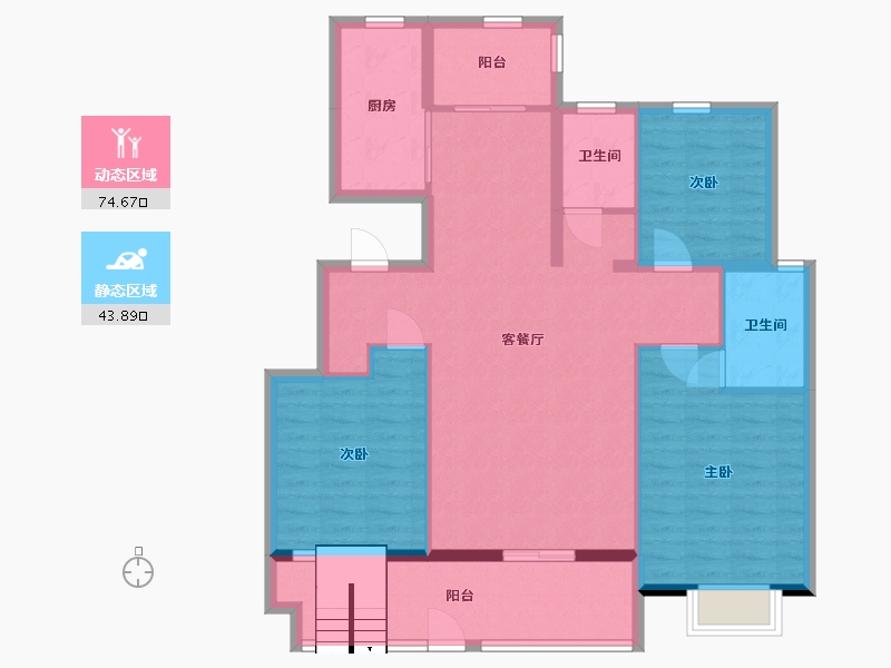 山东省-临沂市-元沃·御景苑-107.00-户型库-动静分区