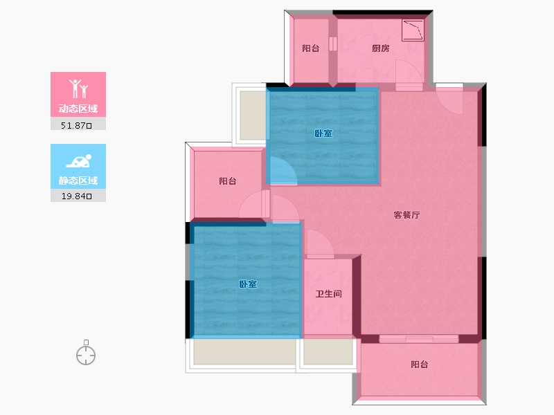 广东省-惠州市-浩创达观上院-63.04-户型库-动静分区