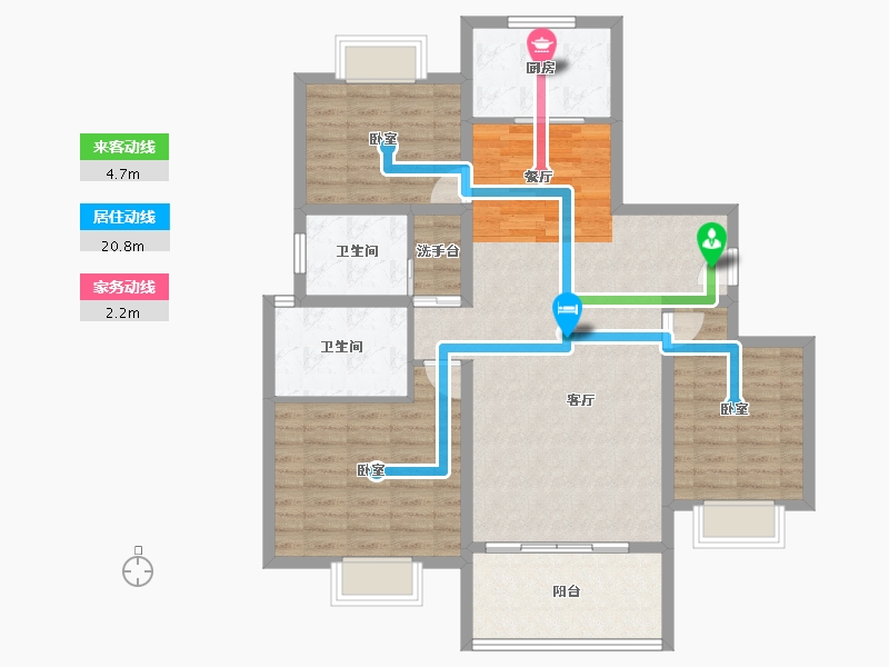 河南省-信阳市-金诚东方花园-107.26-户型库-动静线