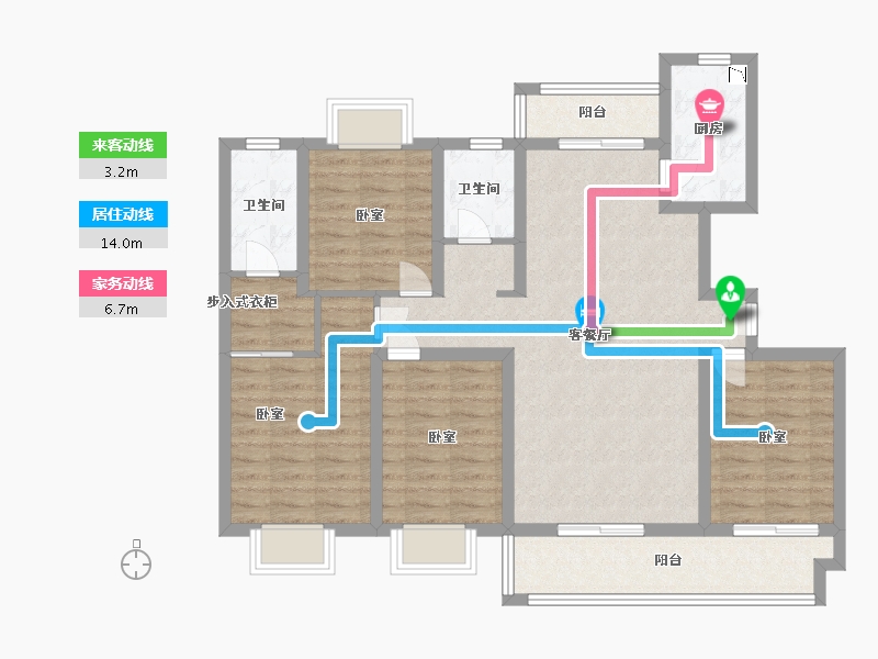 河南省-驻马店市-众泰御景湾-101.57-户型库-动静线