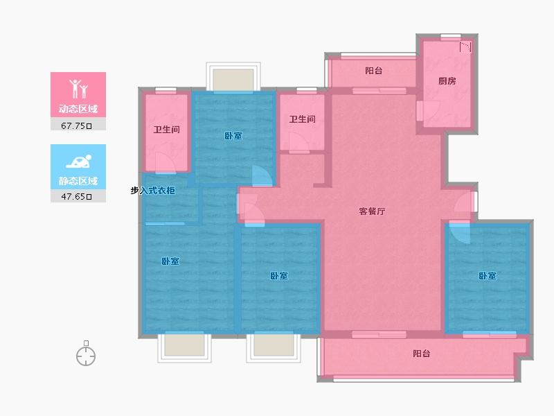 河南省-驻马店市-众泰御景湾-101.57-户型库-动静分区