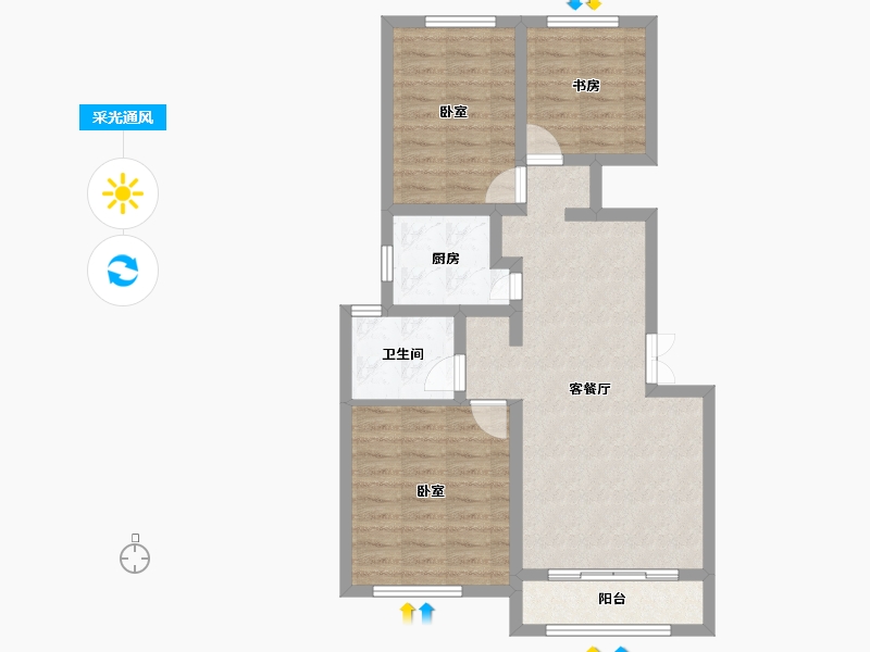 山东省-潍坊市-金冠文化大院-74.56-户型库-采光通风