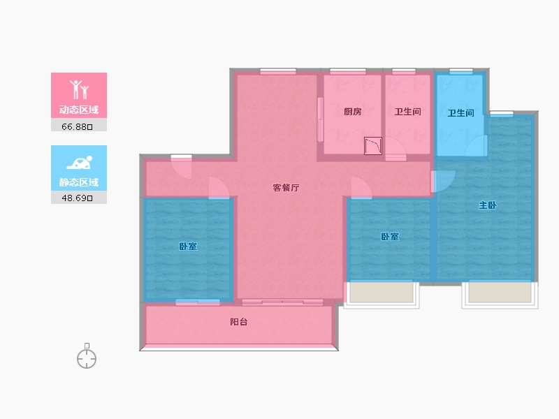 山东省-济南市-龙湖龙誉城-103.45-户型库-动静分区