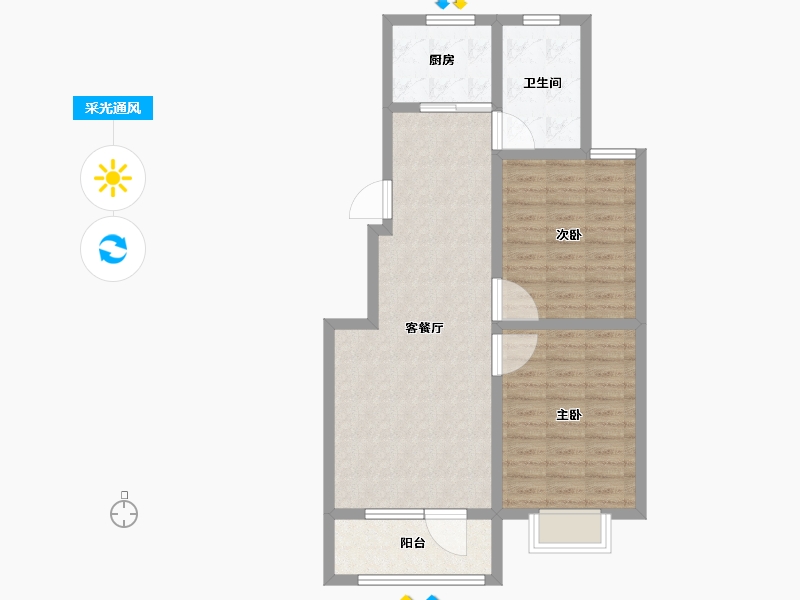 山东省-淄博市-龙耀名城-77.29-户型库-采光通风