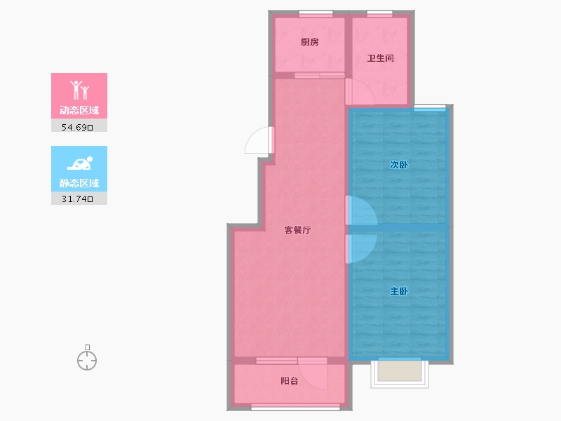 山东省-淄博市-龙耀名城-77.29-户型库-动静分区