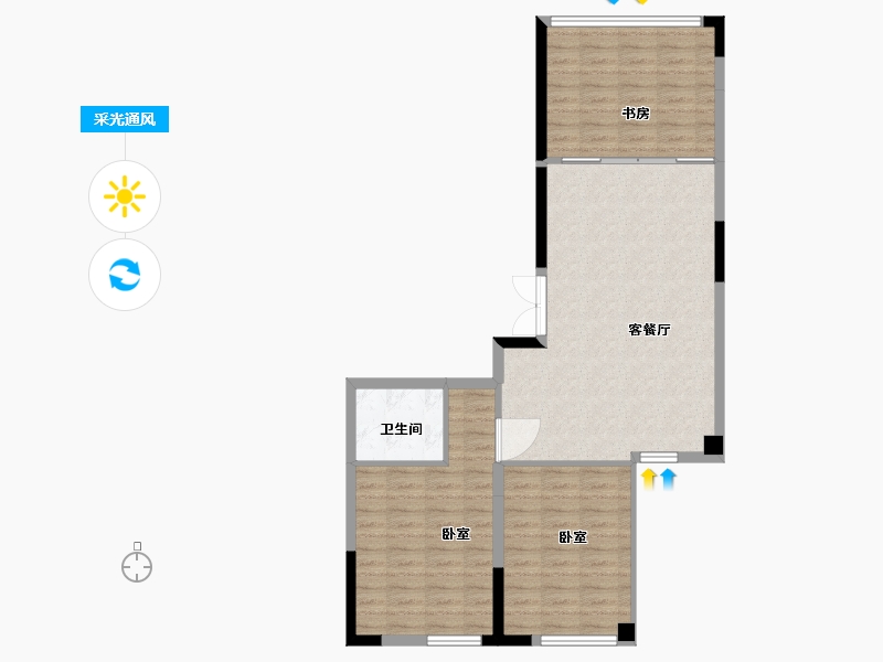 浙江省-宁波市-象山港文化广场-84.00-户型库-采光通风