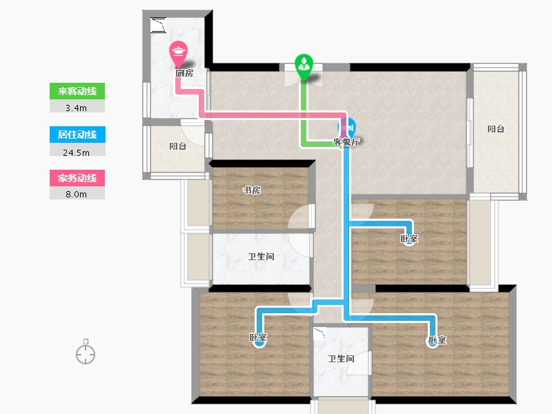 广东省-广州市-新世界天逸-114.00-户型库-动静线