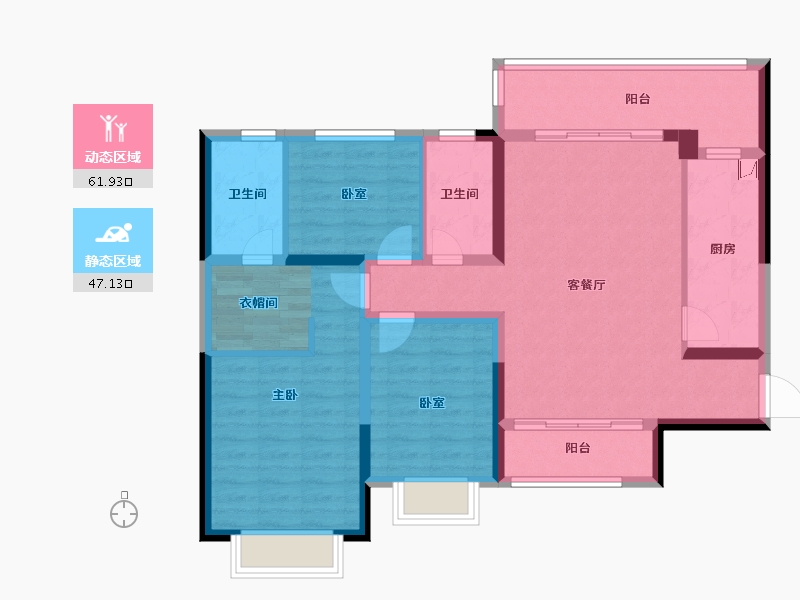 广西壮族自治区-贺州市-南宁恒大城-96.81-户型库-动静分区