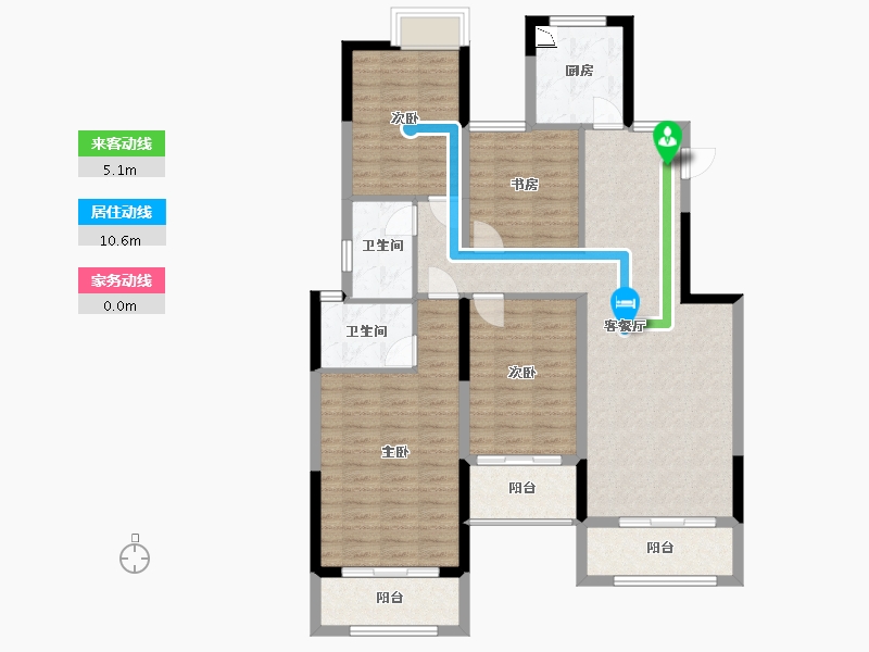 安徽省-蚌埠市-尚达·新天地-115.83-户型库-动静线