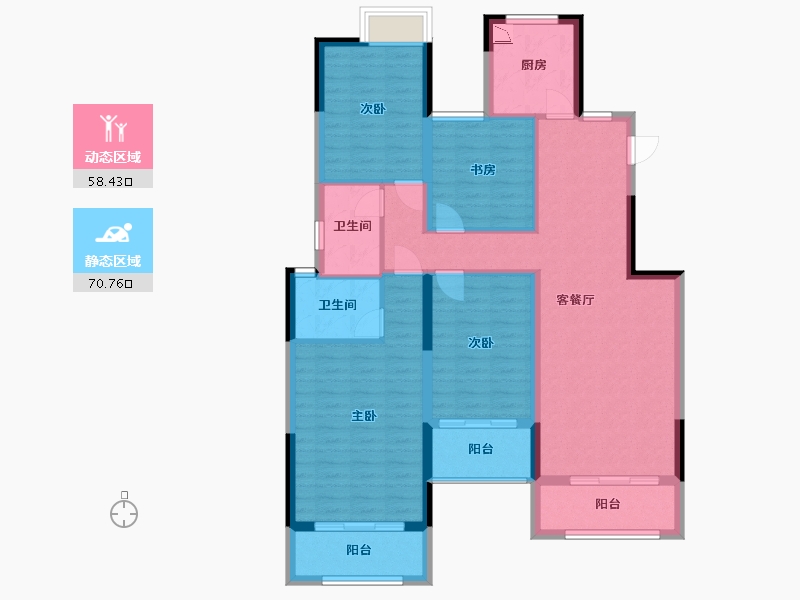 安徽省-蚌埠市-尚达·新天地-115.83-户型库-动静分区