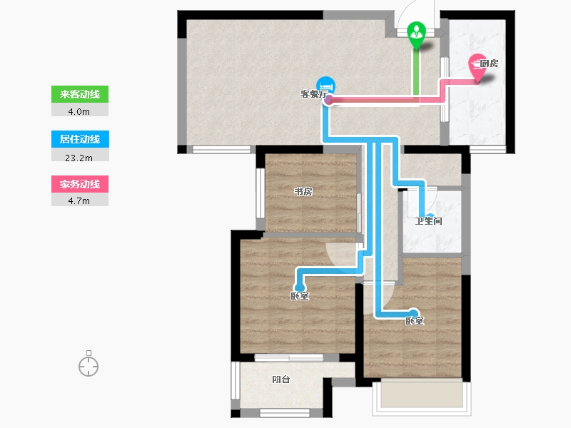 河南省-郑州市-五建新街坊-71.58-户型库-动静线