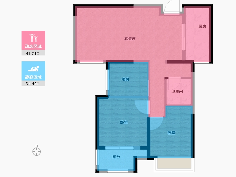 河南省-郑州市-五建新街坊-71.58-户型库-动静分区