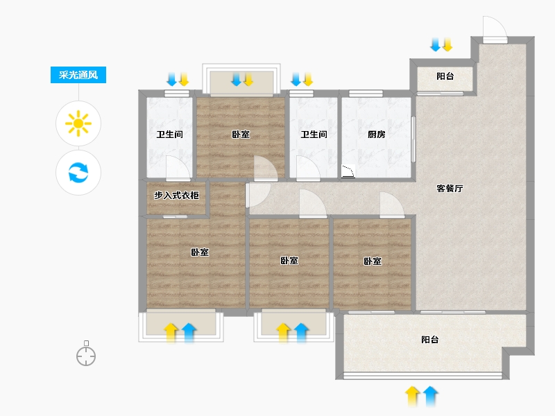 湖南省-常德市-金科美的·柳叶和园-97.19-户型库-采光通风