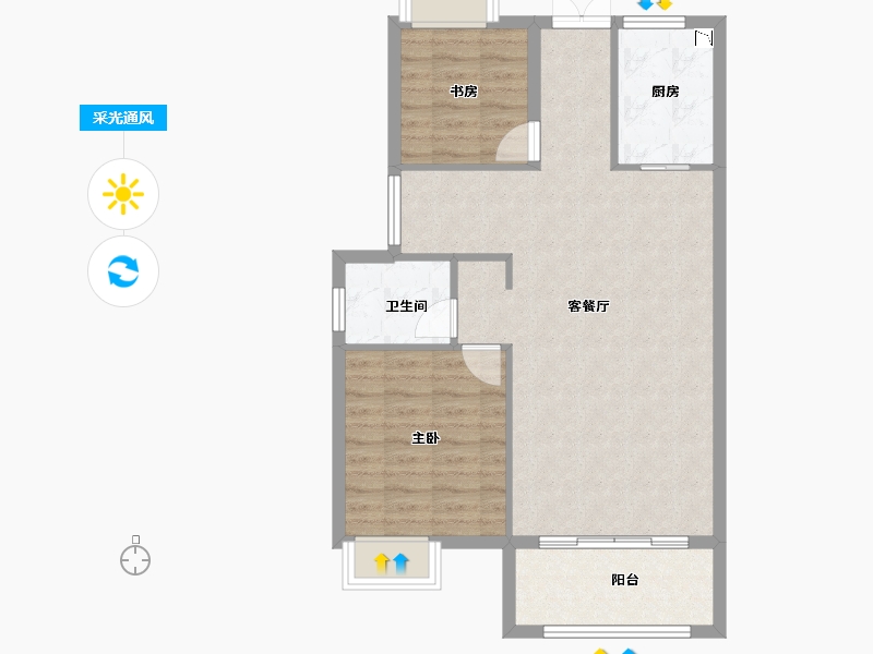 福建省-厦门市-海晟颐翔湾-74.20-户型库-采光通风