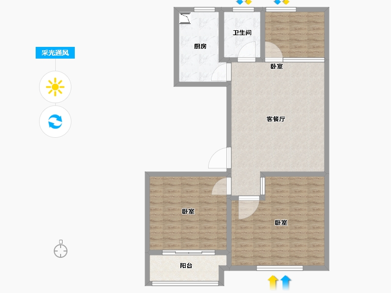 山东省-潍坊市-金都世家-94.21-户型库-采光通风