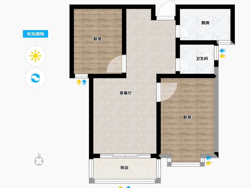 河南省-商丘市-民主公馆-70.00-户型库-采光通风