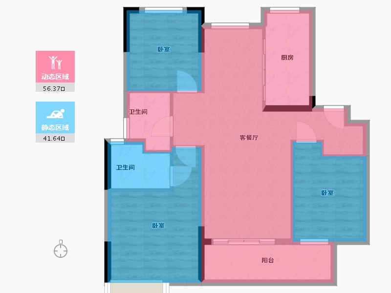 湖北省-武汉市-大华公园华府-88.00-户型库-动静分区