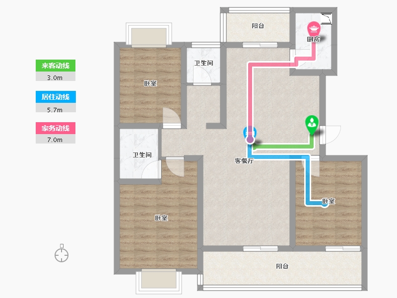 河南省-驻马店市-众泰御景湾-96.02-户型库-动静线