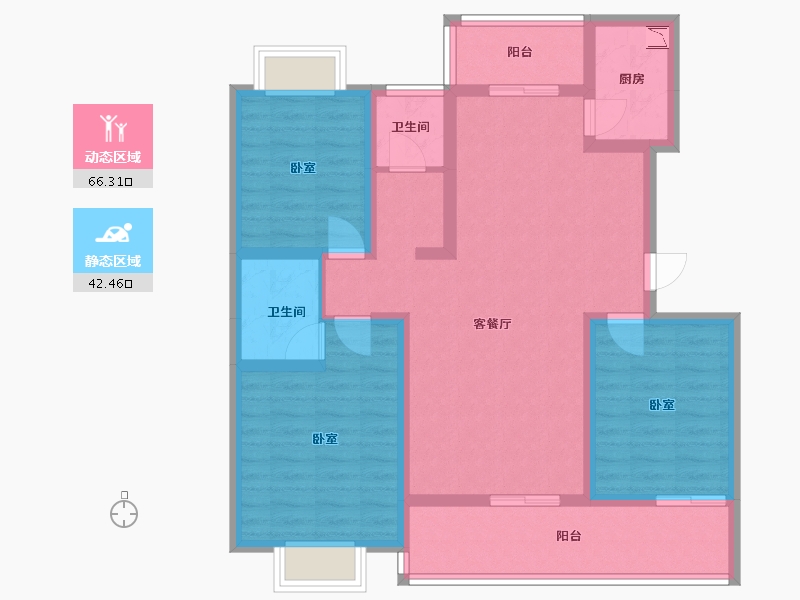 河南省-驻马店市-众泰御景湾-96.02-户型库-动静分区