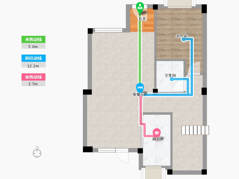 湖南省-长沙市-碧桂园公园壹号-61.38-户型库-动静线