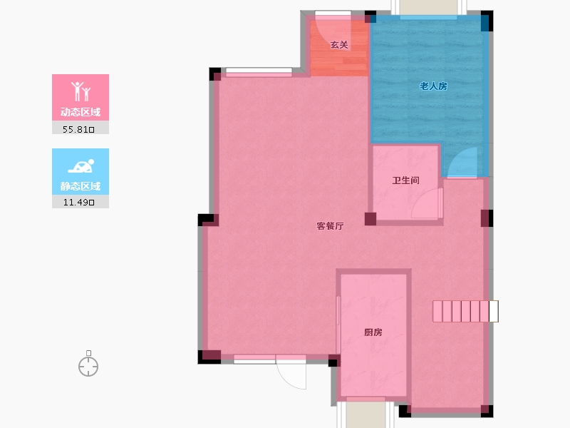 湖南省-长沙市-碧桂园公园壹号-61.38-户型库-动静分区