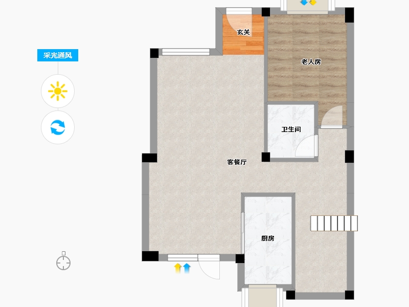 湖南省-长沙市-碧桂园公园壹号-61.38-户型库-采光通风