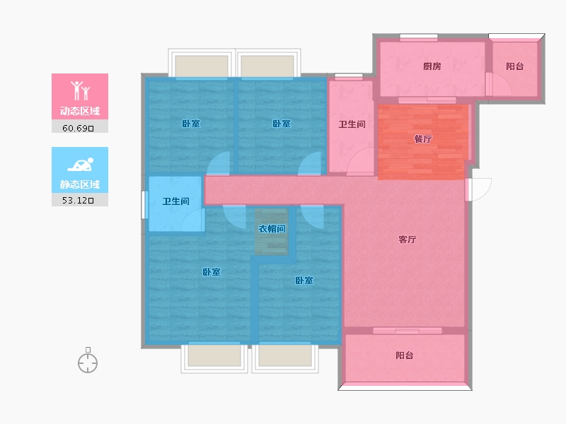 河南省-信阳市-兰庭湾·御品-102.61-户型库-动静分区