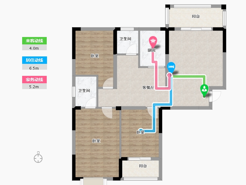 湖北省-孝感市-香港城裕华苑-95.94-户型库-动静线