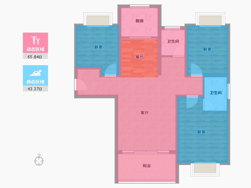 河南省-信阳市-金诚东方花园-97.80-户型库-动静分区