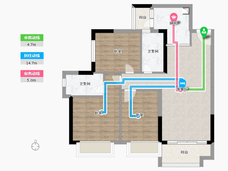 广东省-广州市-雅居乐万科热橙-71.99-户型库-动静线