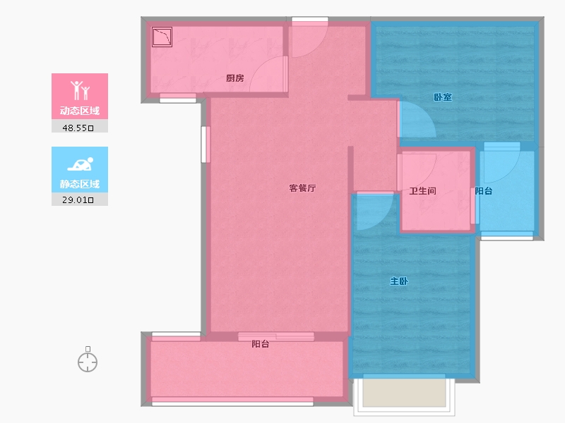 福建省-厦门市-古龙尚逸园-69.00-户型库-动静分区