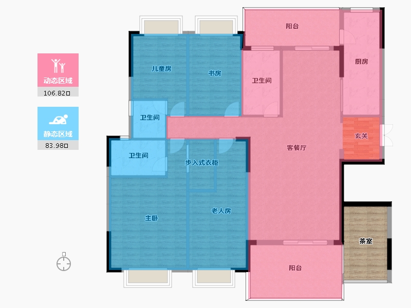 湖南省-长沙市-碧桂园公园壹号-185.53-户型库-动静分区