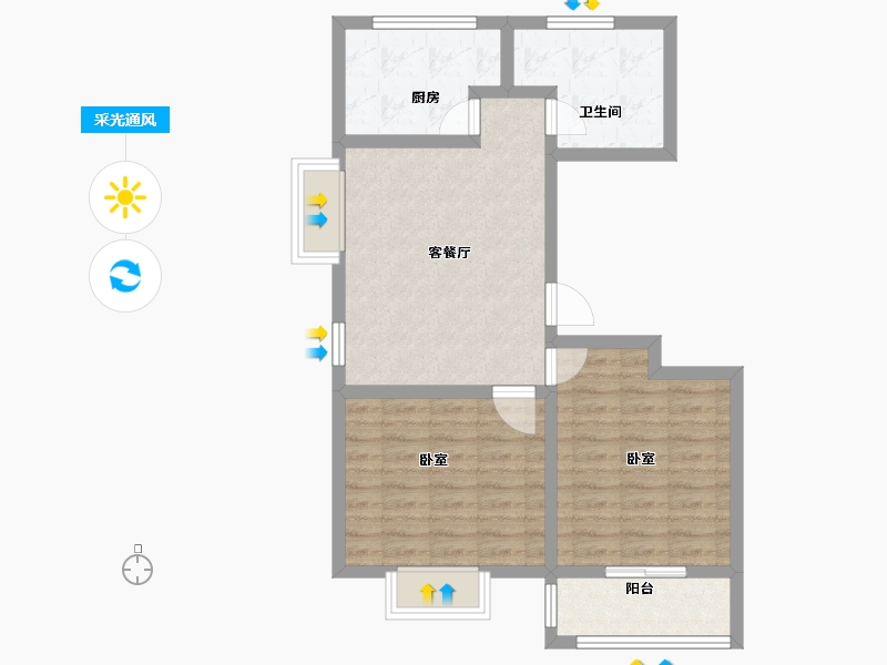 山东省-潍坊市-金都世家-68.47-户型库-采光通风