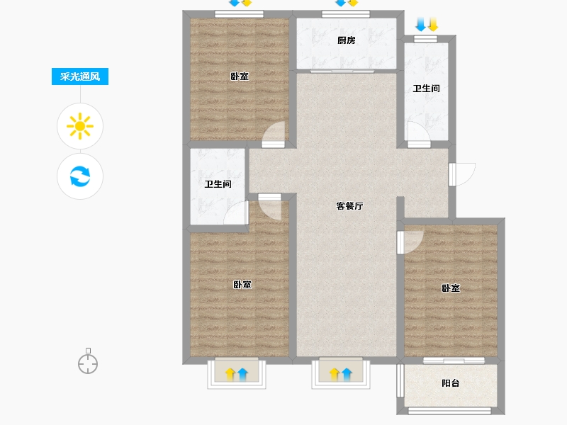 山东省-潍坊市-金都世家-106.10-户型库-采光通风