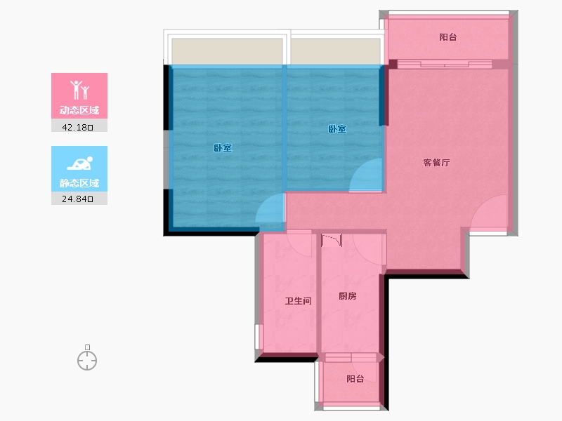 广东省-广州市-顺景花园星悦轩-59.58-户型库-动静分区