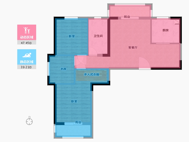 湖北省-武汉市-美联德玛假日三期德玛风情-77.22-户型库-动静分区