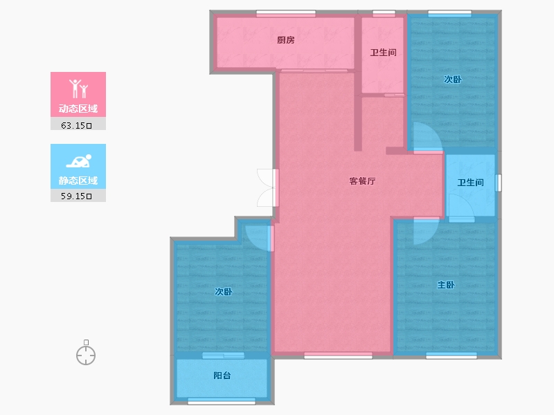 山东省-淄博市-宁宇富城花苑-109.89-户型库-动静分区