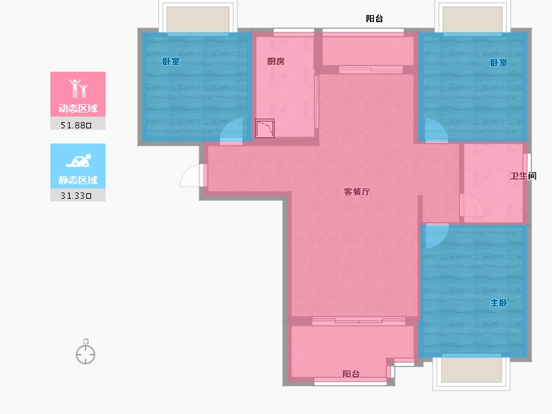 福建省-厦门市-古龙尚逸园-74.00-户型库-动静分区