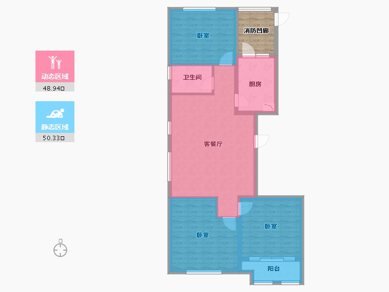 山东省-潍坊市-金都世家-95.70-户型库-动静分区