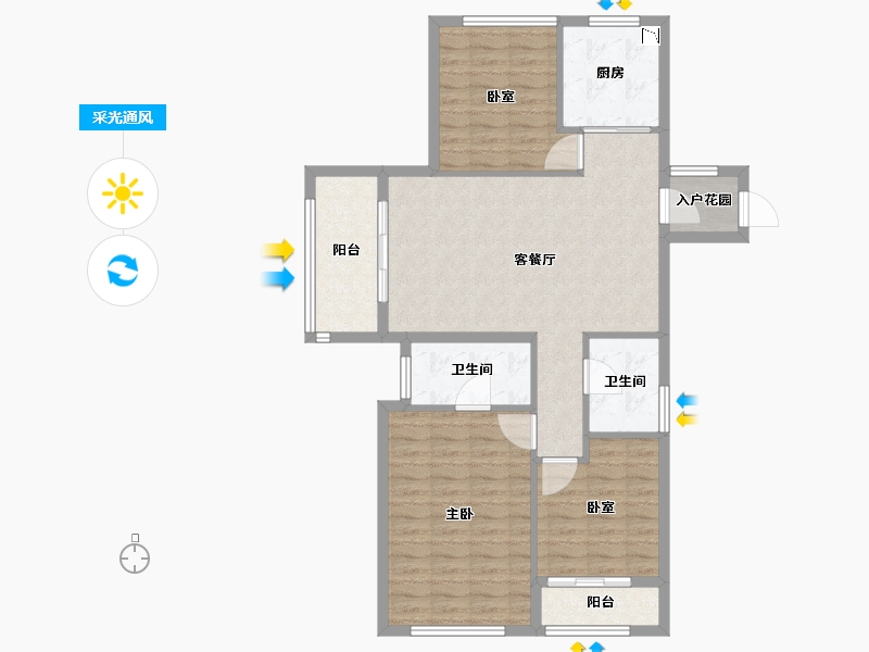 福建省-厦门市-古龙尚逸园-96.00-户型库-采光通风