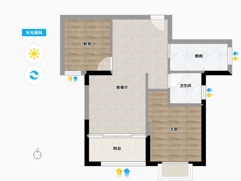 福建省-厦门市-海投湖海庄园-54.41-户型库-采光通风