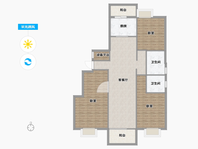 湖北省-黄冈市-山河万里-125.32-户型库-采光通风