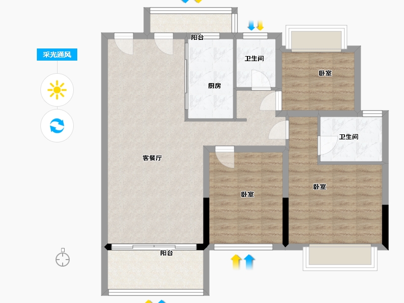 江西省-抚州市-中梁首府-93.00-户型库-采光通风