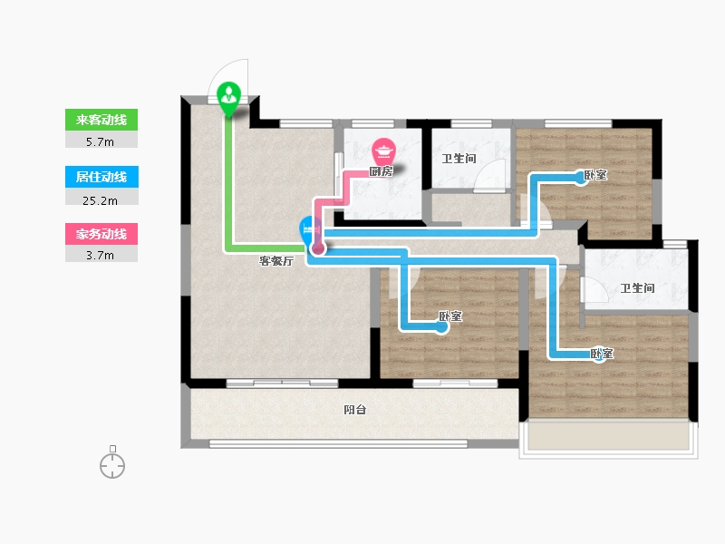 湖北省-黄冈市-升华·翡翠公馆-101.57-户型库-动静线