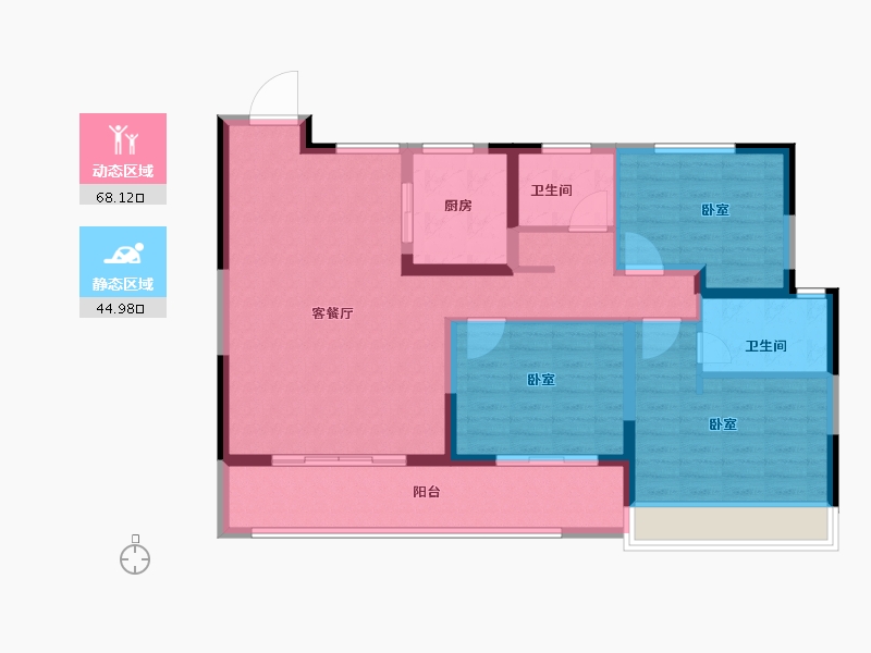 湖北省-黄冈市-升华·翡翠公馆-101.57-户型库-动静分区