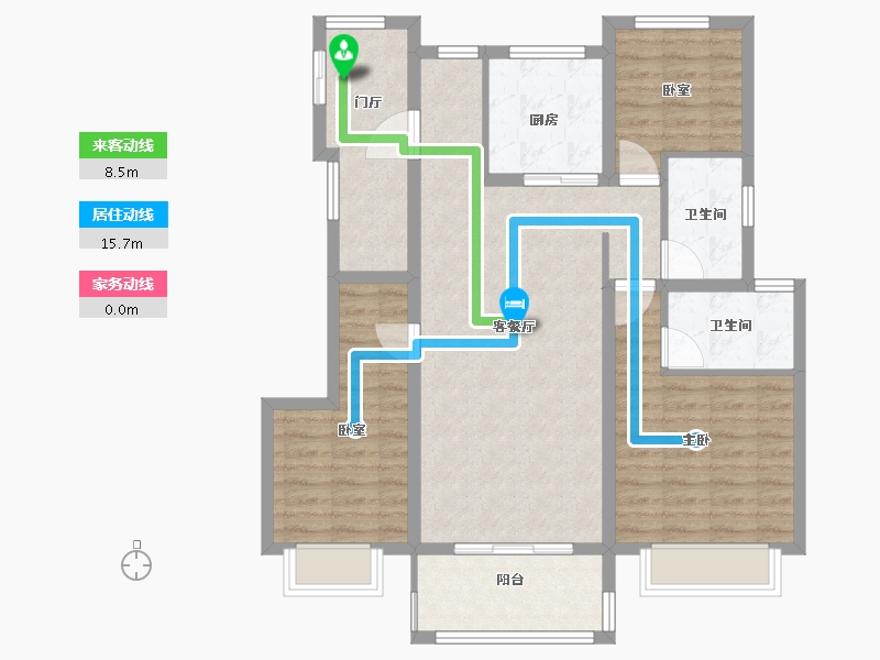 江苏省-宿迁市-新城时光印象-96.00-户型库-动静线